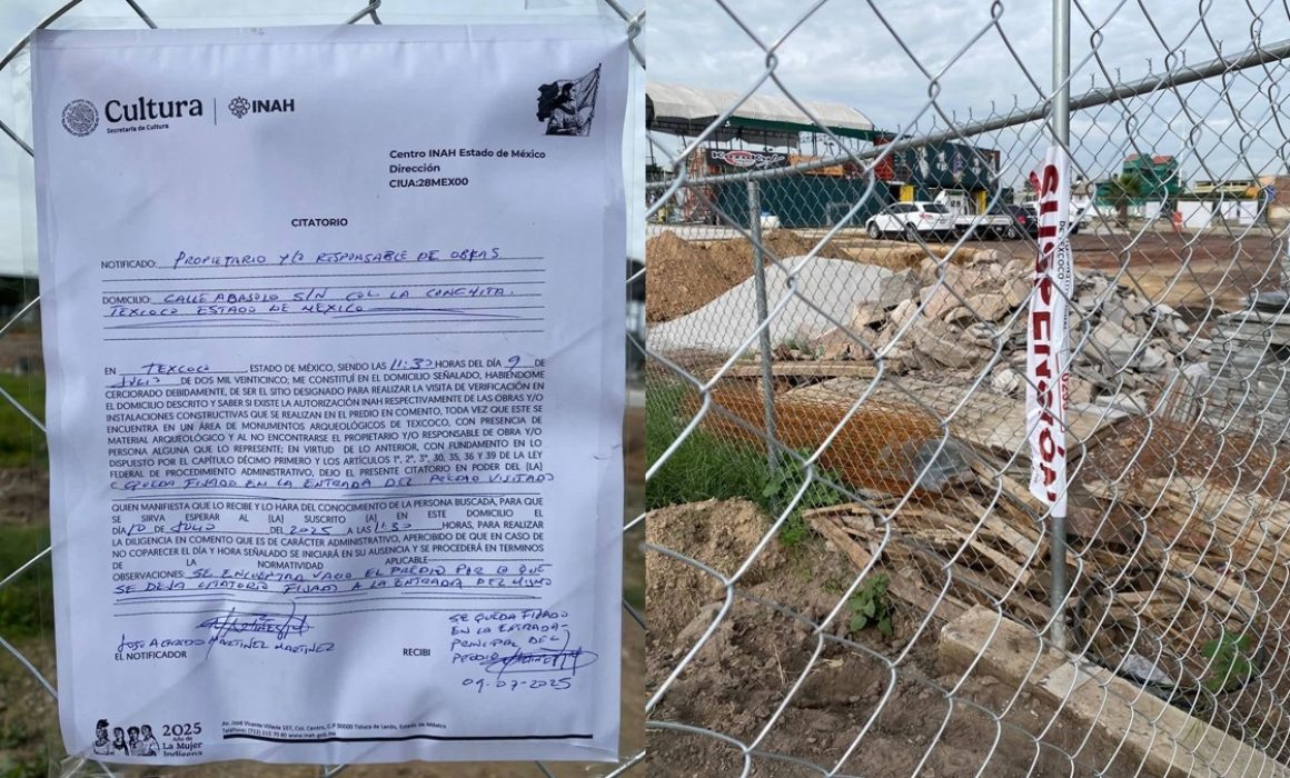 INAH ordena la suspensión de obra en Texcoco tras hallazgo arqueológico junto al Acueducto del Rey
