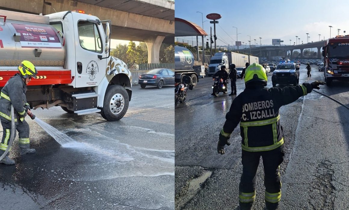 ¡Impactante! Así fue la rápida limpieza tras la caída de bultos de cemento en Cuautitlán Izcalli