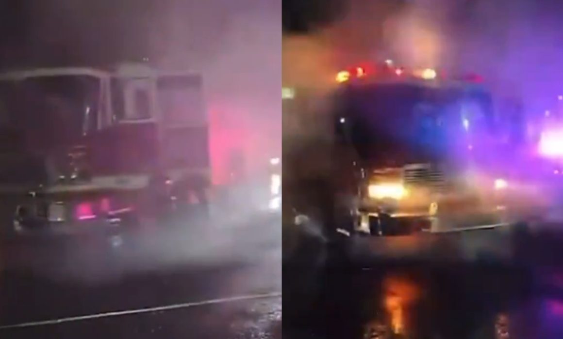 Incendian un camión de bomberos en Tlalnepantla durante una emergencia en la CDMX