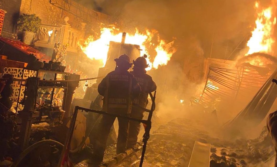 Incendio en local de artesanías en Chimalhuacán deja ocho tortugas rescatadas y sin heridos