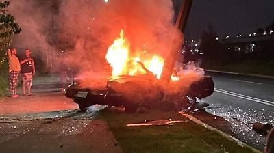 Incendio y lesionados tras accidente en Avenida Las Torres, Toluca