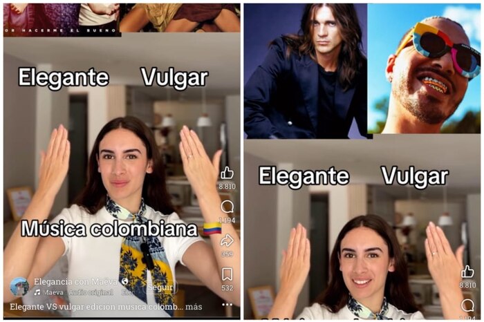 Influencer francesa Maeva califica canciones colombianas de Juanes, Bacilos, Karol G, J Balvin y Maluma como 'elegantes' o 'vulgares' en redes sociales