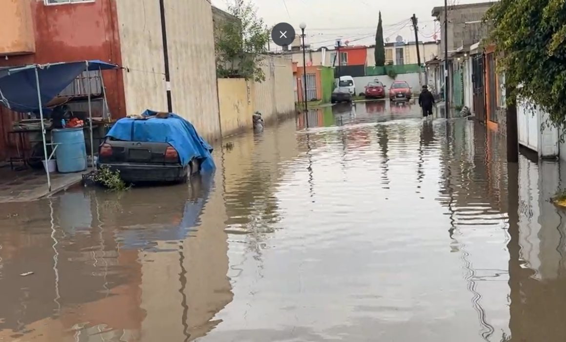 Inundaciones en Real del Valle, Acolman, dejan calles afectadas y viviendas evacuadas