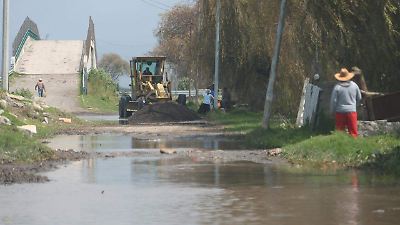 Inundaciones en San Lucas Tunco por lluvias y riesgo de desbordamiento en Metepec