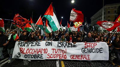 Italia en caos: miles salen a las calles en huelga nacional en respaldo a Palestina y la Flotilla Sumud