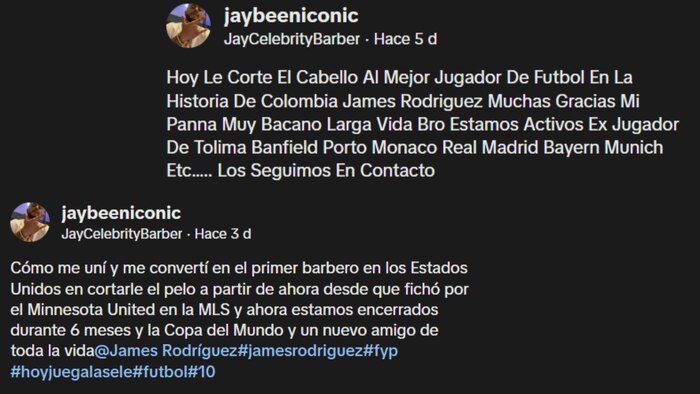 James Rodríguez se vuelve viral en Minnesota tras cortarse el cabello con barbero local