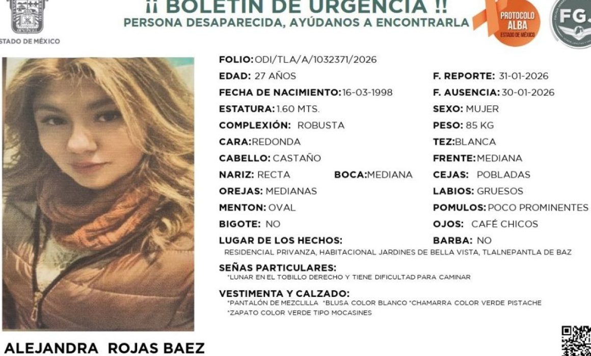 Jilotzingo activa protocolo de búsqueda para localizar a Alejandra Rojas y Noé Pérez