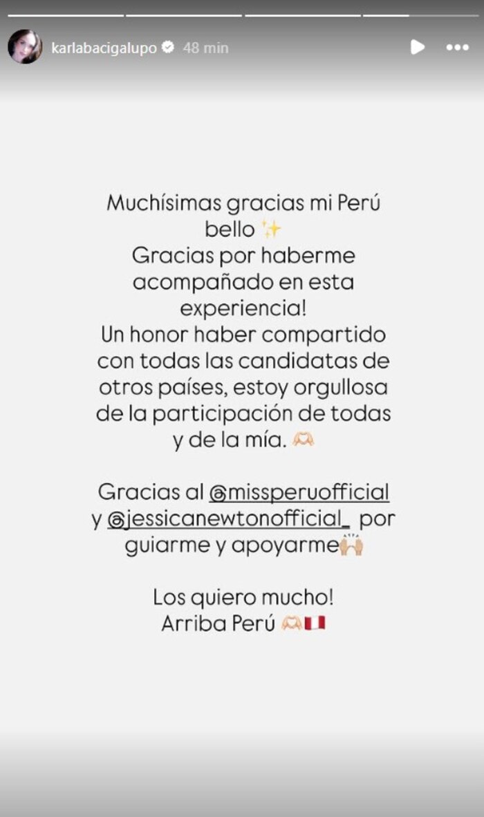 Karla Bacigalupo: La emotiva despedida que mostró su verdadera fortaleza tras no ingresar al Top 30 del Miss Universo 2025