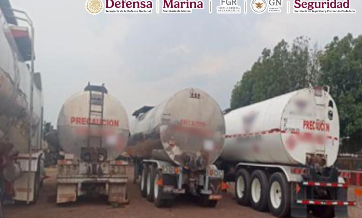 La Guardia Nacional asegura 58,500 litros de gasolina robada en Jilotepec y desmantela red de delincuencia