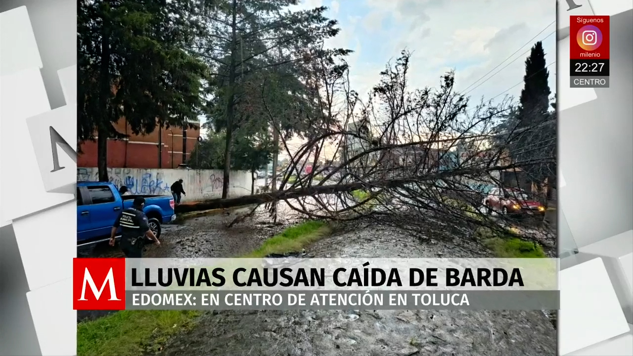 Lluvias en Toluca derriban barda en centro de atención múltiple sin lesionados