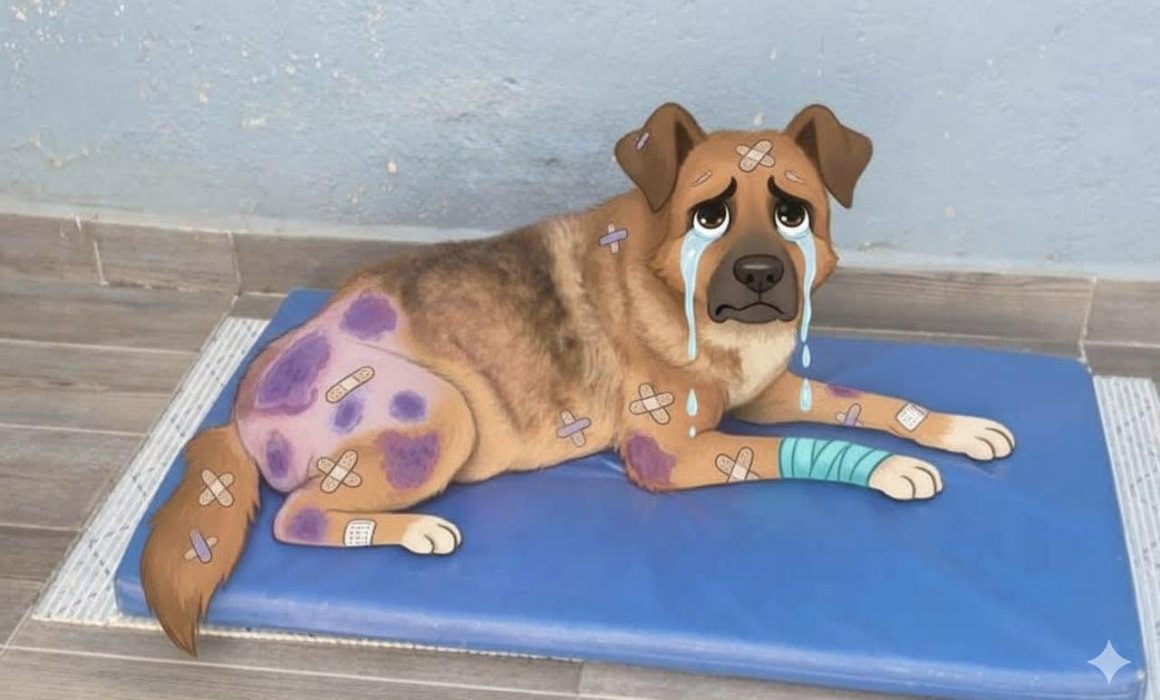 Lobito, perro víctima de maltrato en Naucalpan, supera cirugía ortopédica y necesita apoyo económico para terapias