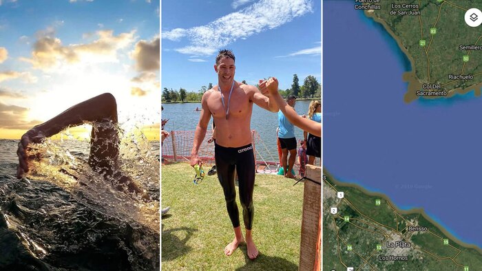 Mariano Mortara, abogado de 51 años, busca repetir el cruce a nado del Río de la Plata