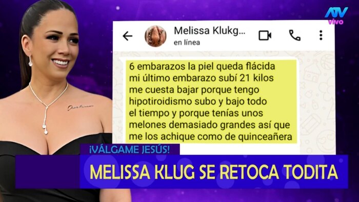 Melissa Klug se somete a cirugías estéticas tras ruptura amorosa: busca reencontrarse consigo misma