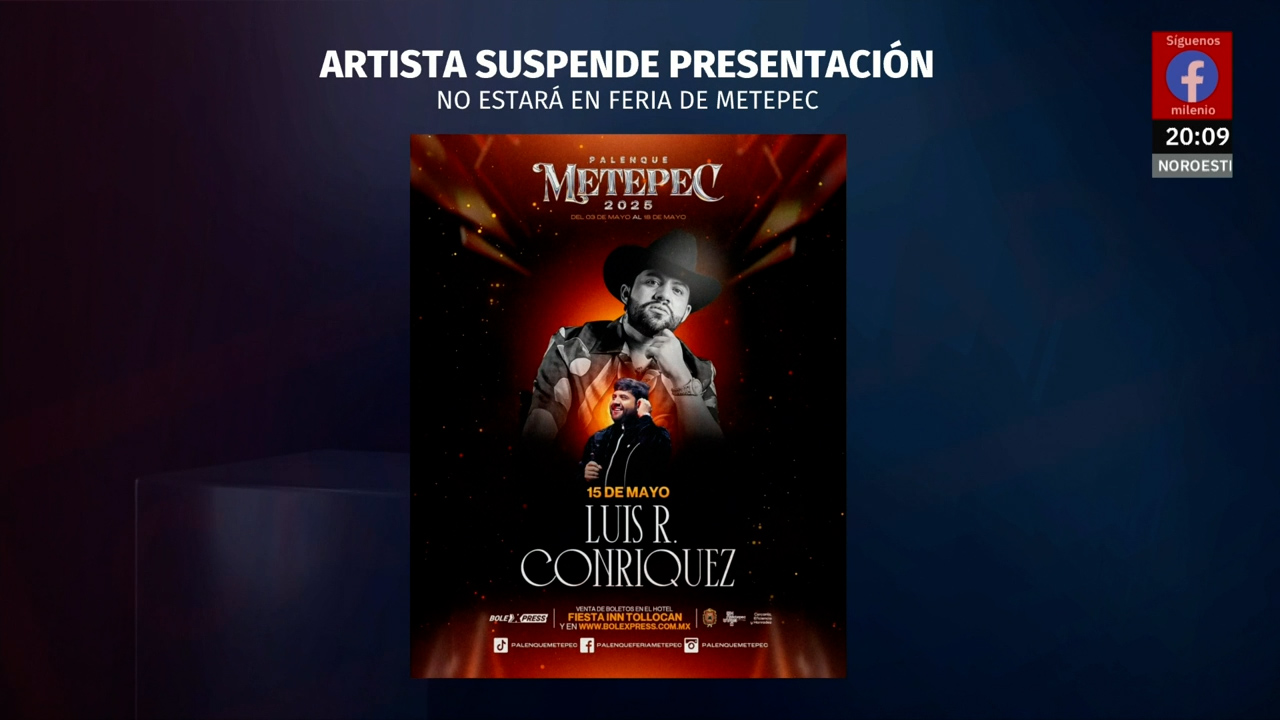 Metepec cancela presentación de Luis R Conriquez por prohibición de corridos bélicos