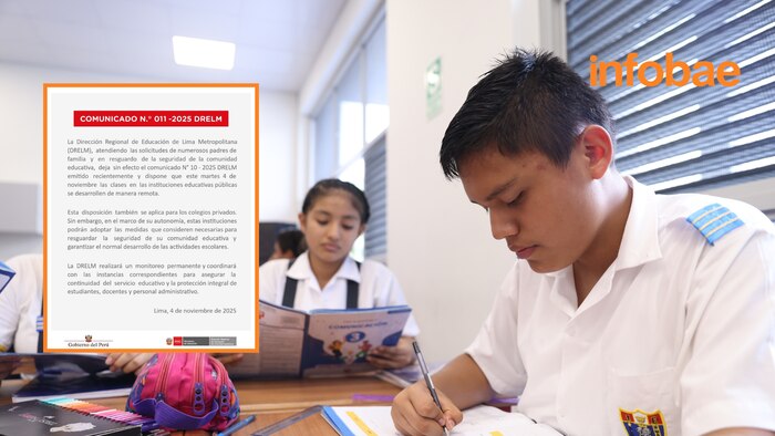 Minedu suspende clases presenciales en colegios públicos y privados ante paro de transportistas y anuncia modalidad virtual para este 4 de noviembre