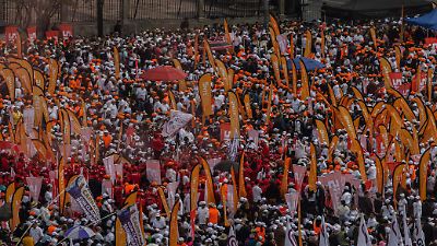 Multitud llena el Zócalo de la Ciudad de México en apoyo a Claudia Sheinbaum durante su Primer Informe de Gobierno