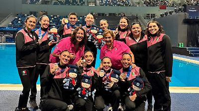Nadadoras mexiquenses destacan en la Copa del Mundo de Natación Artística en China