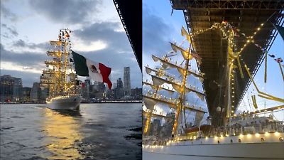 Nueva York pone banderas a media asta en honor a las víctimas del Buque Cuauhtémoc  