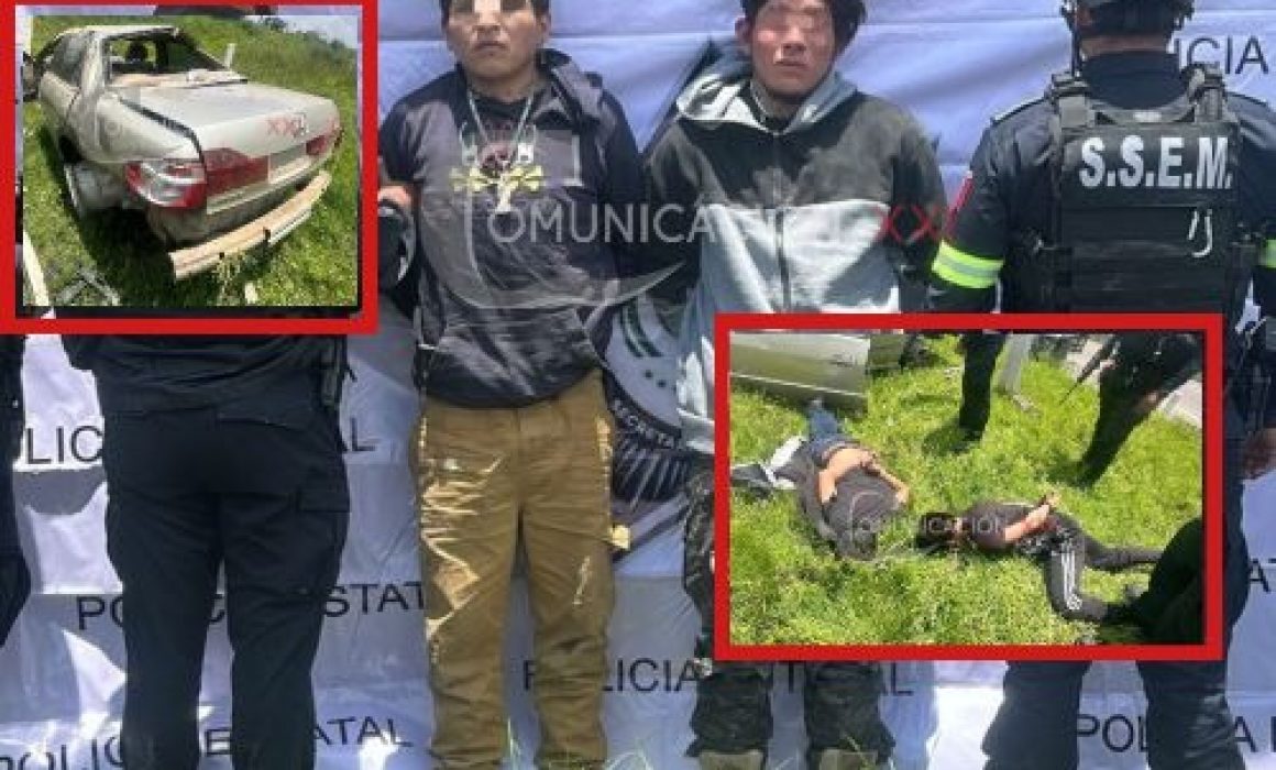 Persecución y enfrentamiento en Atlacomulco: cuatro detenidos tras robo y un muerto en volcadura