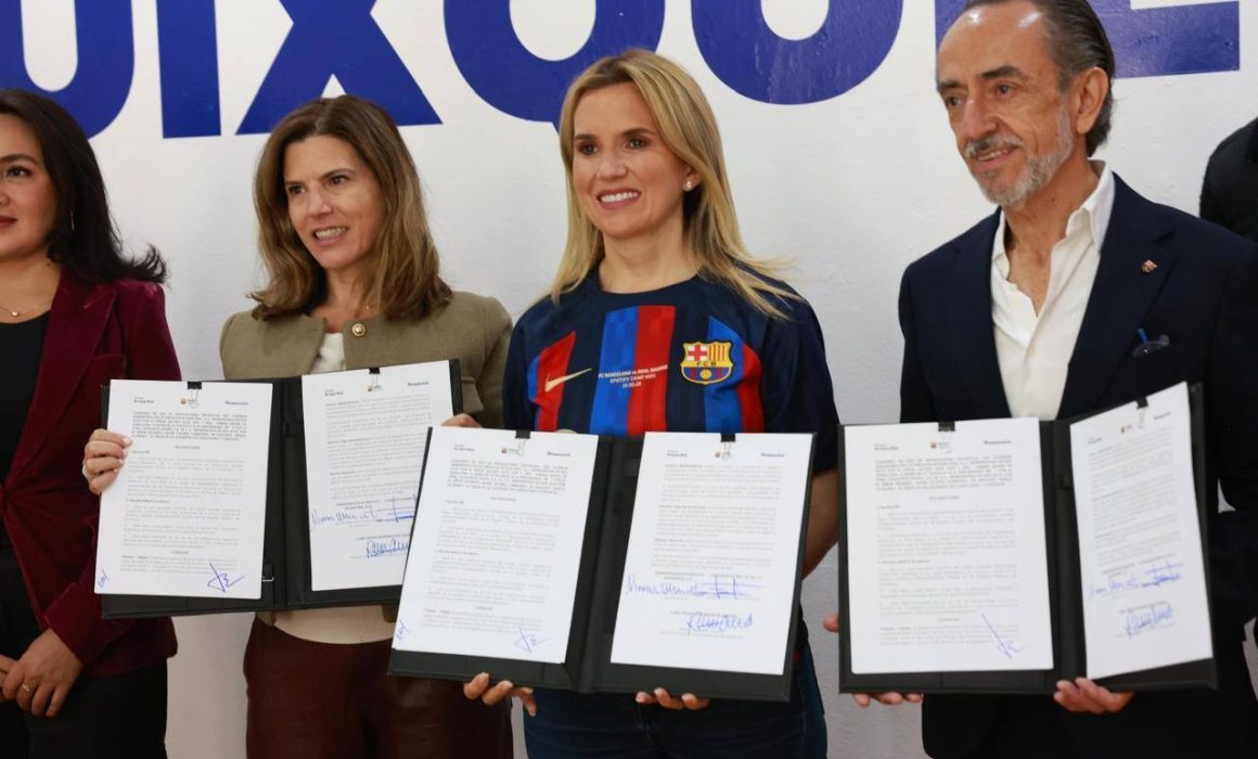 Polémica en Huixquilucan por la inauguración de academia de fútbol Barça para niños adinerados