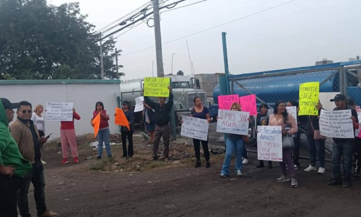Protestan habitantes de Teponaxtle, Ixtapaluca por falta de agua