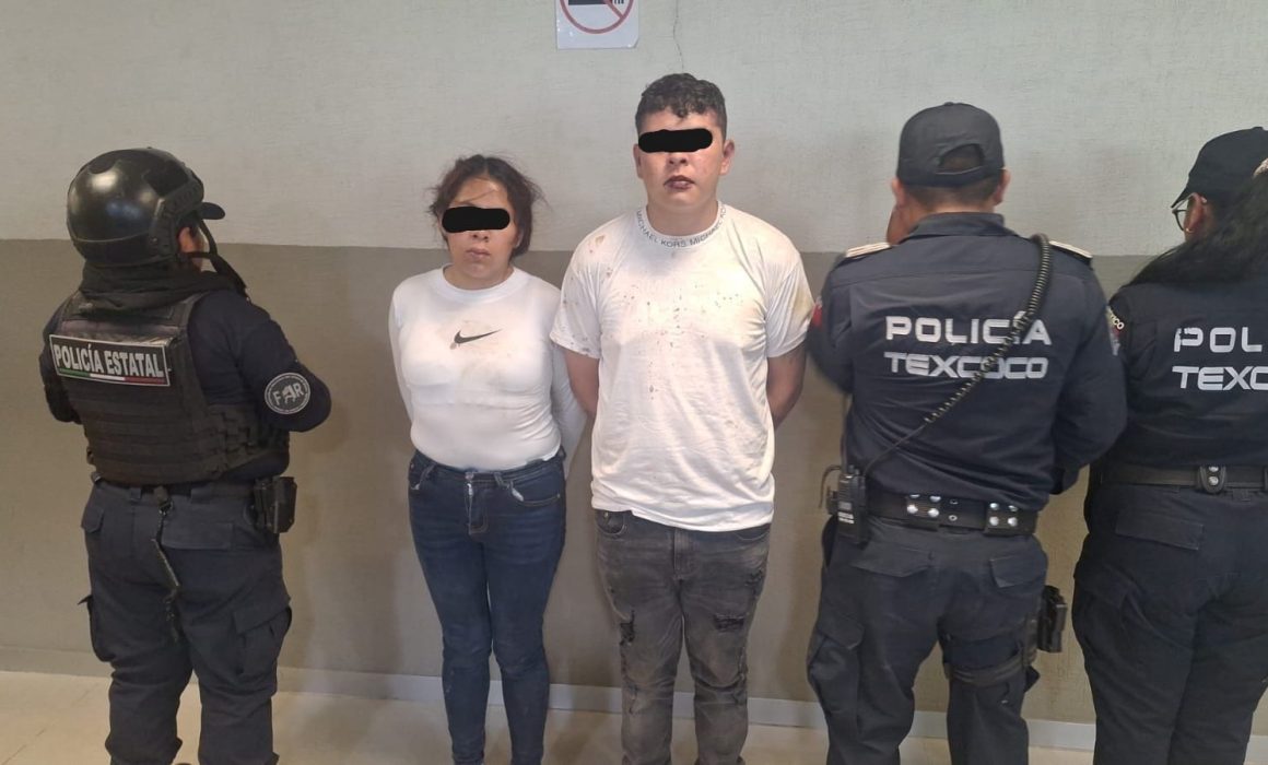 Rescatan a taxista secuestrado en Texcoco y detienen a pareja armada vinculada a células delictivas