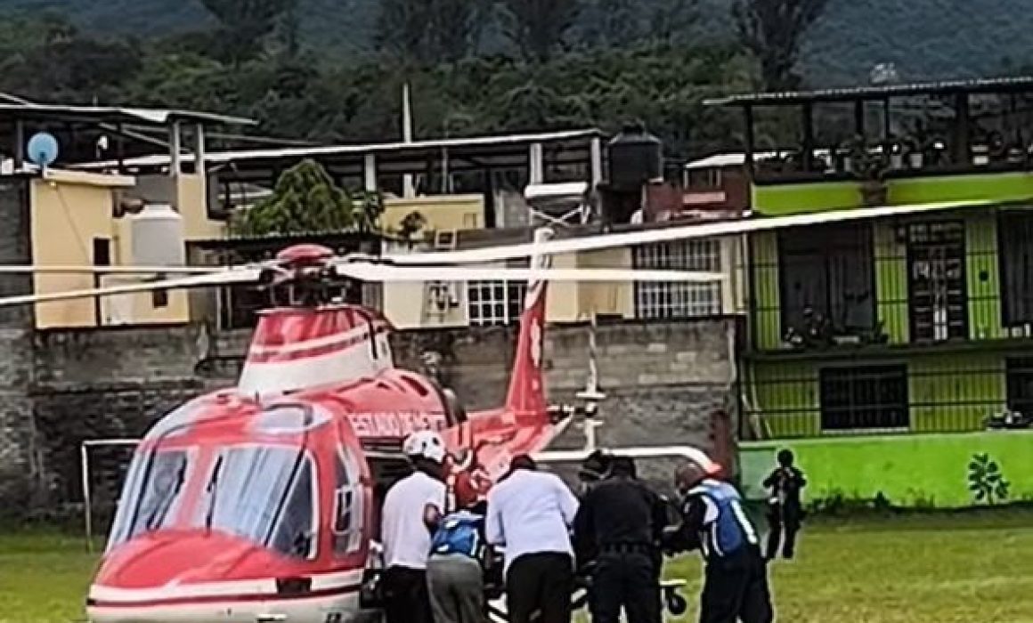 Rescate aéreo en Tejupilco salva la vida de mujer embarazada con embarazo ectópico