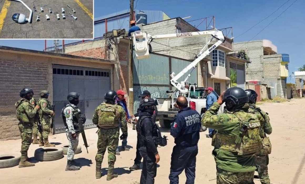 Retiran Fuerzas Federales cámaras ilegales en 3 colonias de Ecatepec