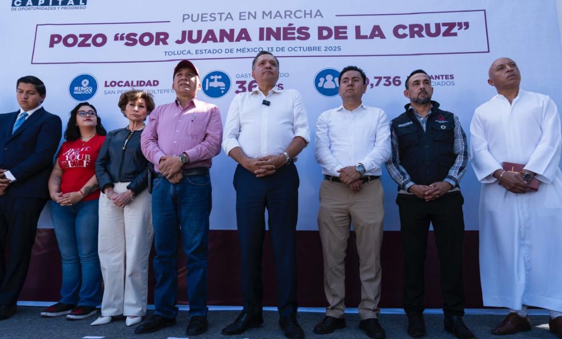 Ricardo Moreno inaugura pozo de agua en San Pedro Totoltepec para mejorar el suministro en Toluca