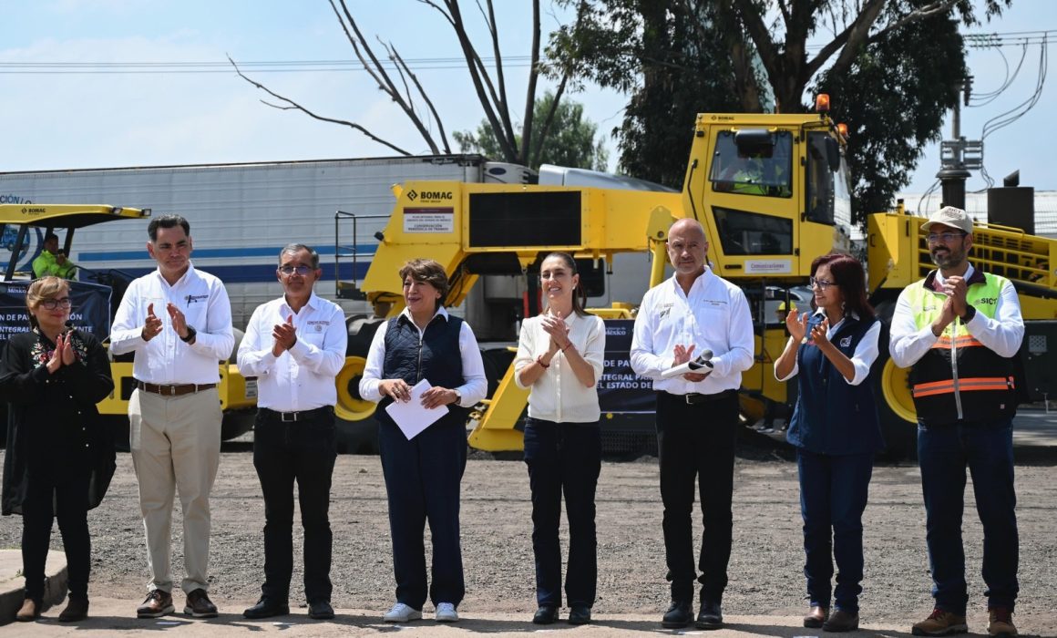 Sheinbaum anuncia plan de bacheo con maquinaria de última generación tras las lluvias en Edomex