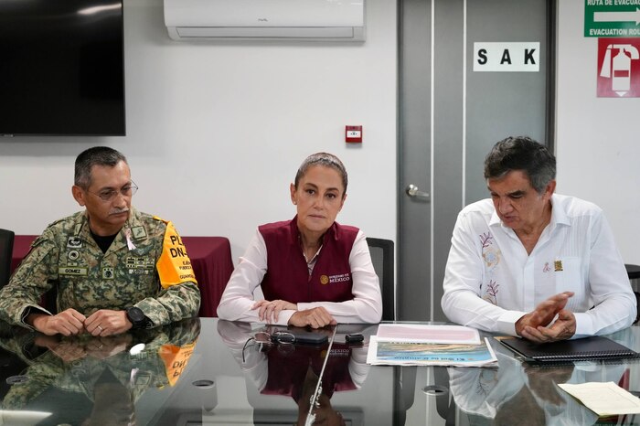 Sheinbaum supervisa nivel del río Pánuco en Tamaulipas tras llegar a máximo histórico por lluvias recientes