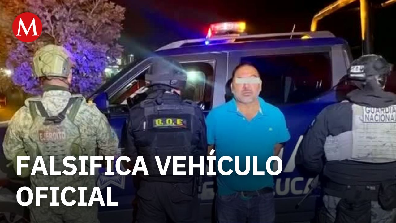 ¡Sorpresa en Toluca! Detienen a hombre que convirtió su coche en patrulla falsa para simular ser oficial