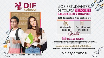 Toluca ofrece cortes de cabello y certificados médicos gratuitos para estudiantes: ¡Conoce los detalles!