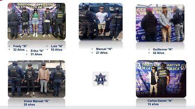 Toluca refuerza seguridad: detienen a 15 personas en operativos contra delitos diversos