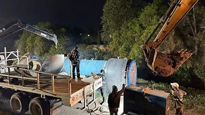 Trabajos de reparación en acueducto Teoloyucan-Cuautitlán buscan restablecer el suministro de agua