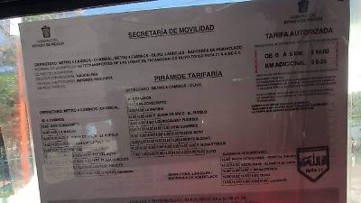 Transporte público en Edomex deberá exhibir pirámide tarifaria validada; advierten sanciones si no cumple