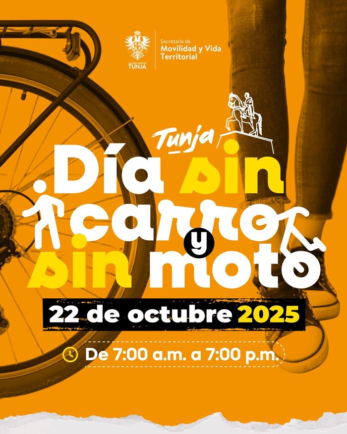 Tunja realizará su Segunda Jornada del Día sin Carro y Moto con más de 30,000 vehículos en pausa el 22 de octubre