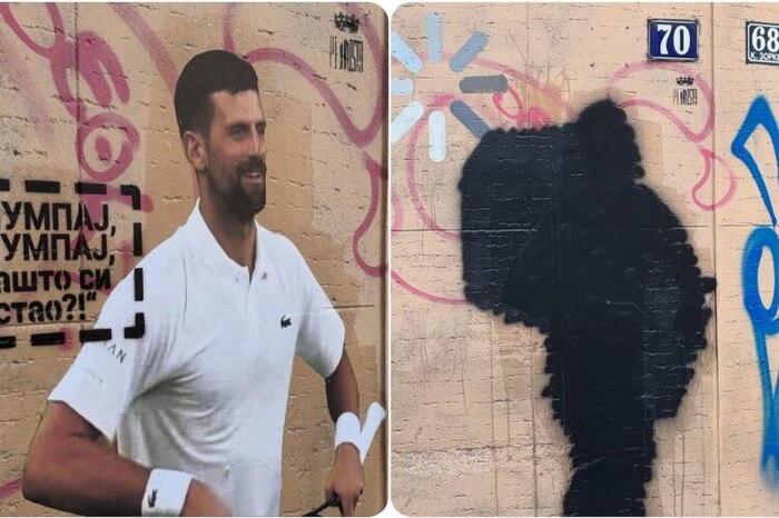 Vandalizan mural de Djokovic en Belgrado tras apoyo a protestas y decide mudarse a Grecia
