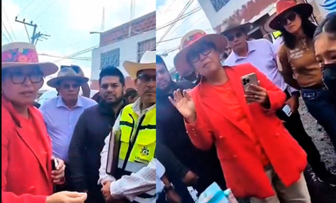 Vecinos de Ecatepec increpan a Azucena Cisneros por inauguración de obra inservible y abandono de colonias