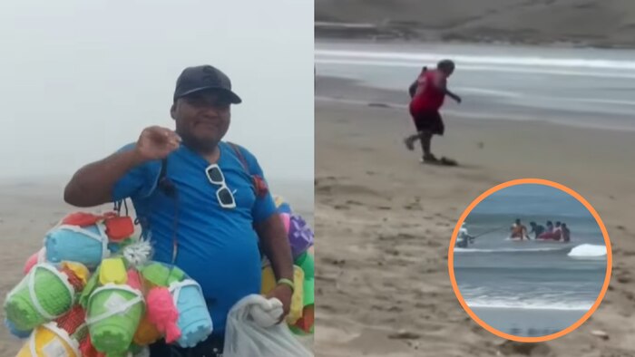 Vendedor en Barranca arriesga su vida para salvar a niños en peligro en el mar