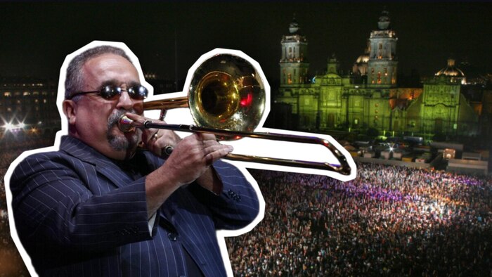 Willie Colón participa en concierto gratuito en el Zócalo de la Ciudad de México en 2002 junto a Celso Piña y Eddie Santiago