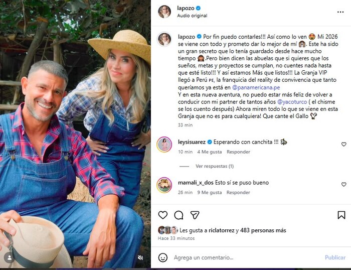 Yaco Eskenazi y Ethel Pozo conducen 'La Granja VIP' de Panamericana TV en Perú