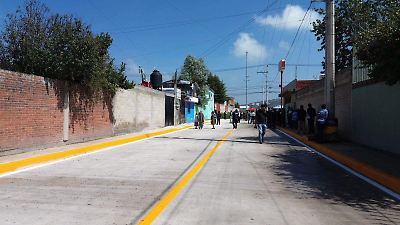 Zinacantepec impulsa desarrollo con pavimentación en la colonia Emiliano Zapata